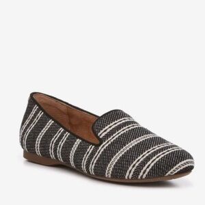 Striped Black and White Women's Loafers